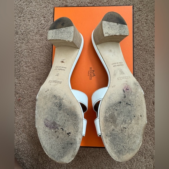 Hermes White Oasis Sandals - Picture 10 of 11